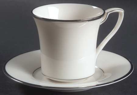 Platinum Serenade Flat Cup & Saucer Set