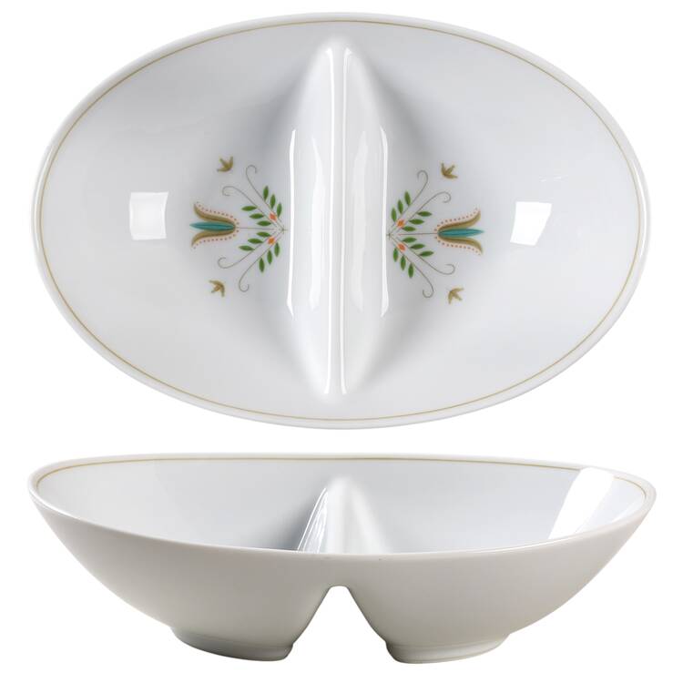 Plymouth 10" Oval Divided Vegetable Bowl