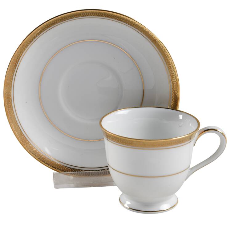 Pompeii Footed Demitasse Cup & Saucer Set
