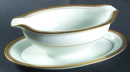Pompeii Gravy Boat with Attached Underplate