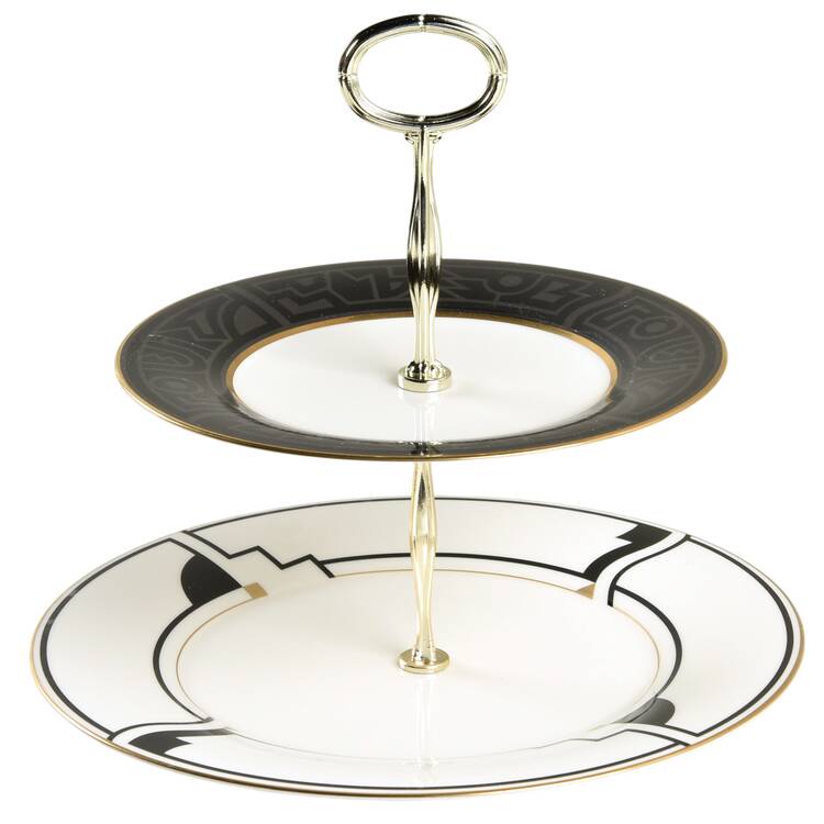 Portfolio 6 5/8"-10"  2 Tiered Serving Tray (Dp, Sp) HC