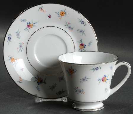Posy Footed Cup & Saucer Set