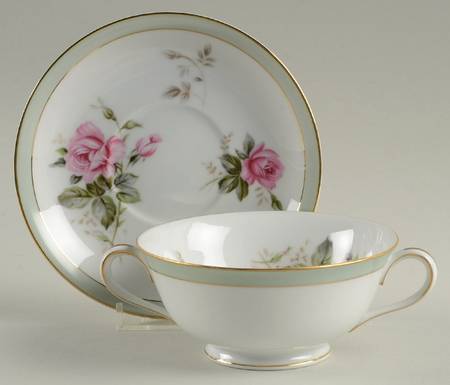 Priscilla Footed Cream Soup Bowl & Saucer Set