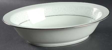 Promise Me Green 10" Oval Vegetable Bowl