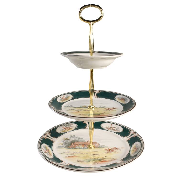 Pursuit 11 1/4"  2 Tier Footed Serving Tray (DP,SP,FR) HC