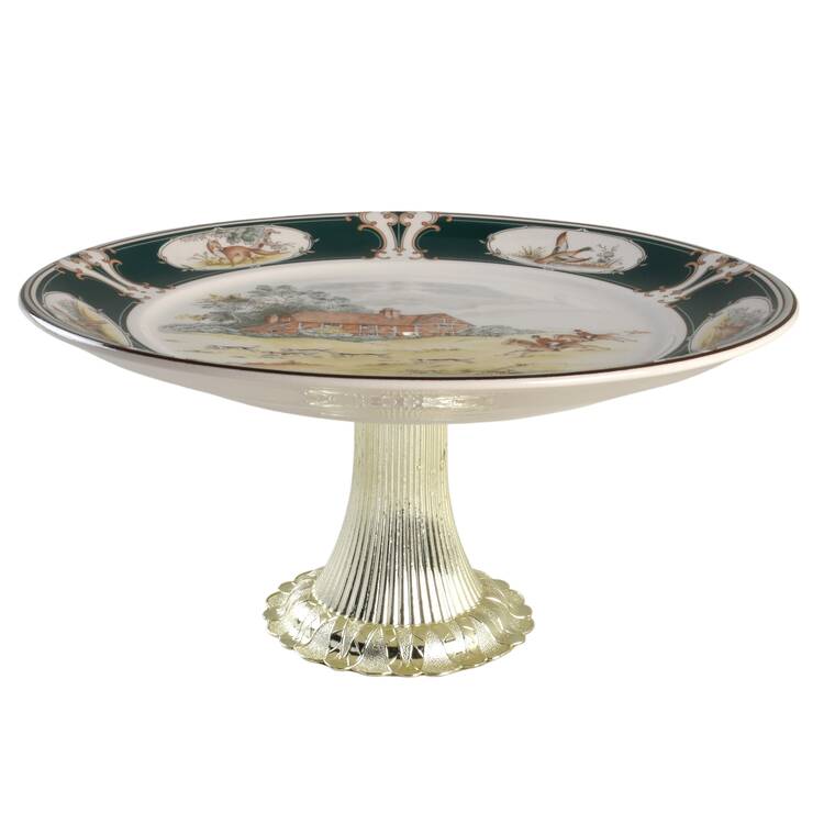 Pursuit Cake Stand with 4"-5" Metal Pedestal  Hc