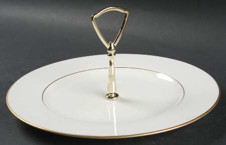 Purity Gold Round Serving Plate with Handle (DP)