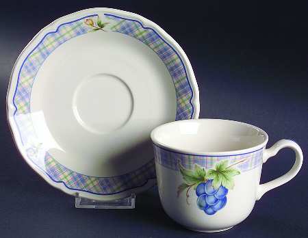 Rainbow Fruits Flat Cup & Saucer Set