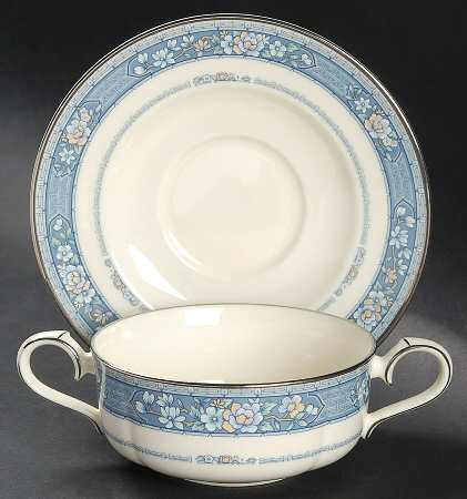 Randolph Flat Cream Soup Bowl & Cup Saucer Set