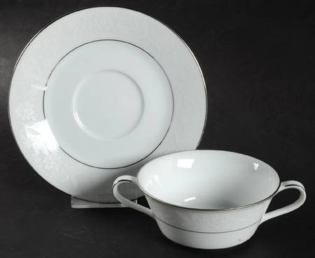 Ranier Flat Cream Soup Bowl & Saucer Set
