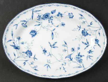 Regis Blue 14" Oval Serving Platter