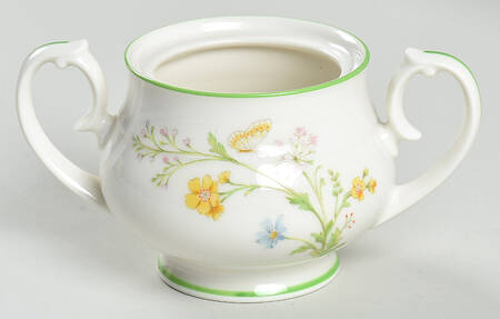 Reverie (Green Trim) Mini Sugar Bowl No Lid