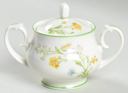 Reverie (Green Trim) Mini Sugar Bowl & Lid