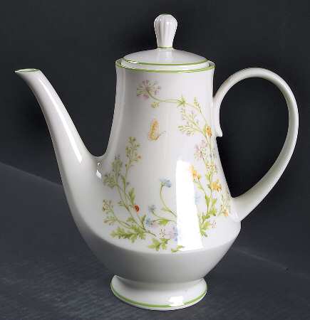 Reverie (Green Trim) Coffee Pot & Lid by Noritake