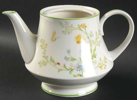 Reverie (Green Trim) Teapot No Lid