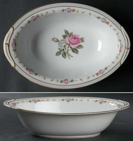 Reverie (Gold Trim) 10" Oval Vegetable Bowl
