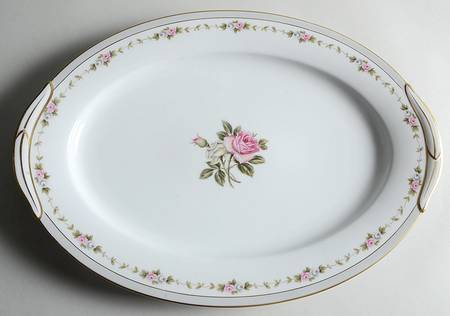 Reverie (Gold Trim) 16" Oval Serving Platter