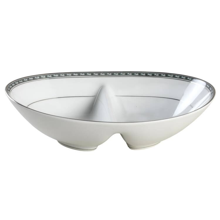 Rialto 10" Oval Divided Vegetable Bowl