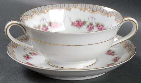 Ridgewood Footed Cream Soup Bowl & Saucer Set