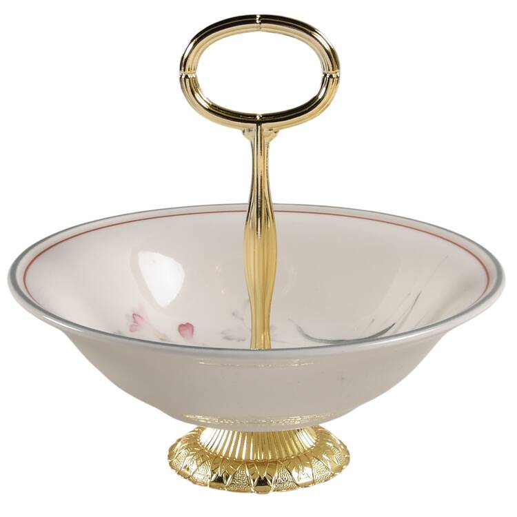River Oaks 6"-7" Handled Footed Nut Dish HC