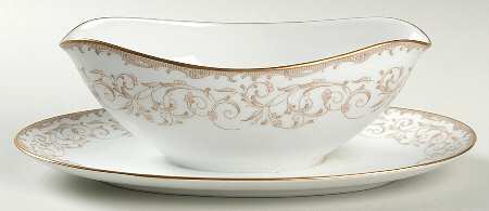 Rochelle Gravy Boat with Attached Underplate