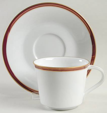 Royale Claret Flat Cup & Saucer Set