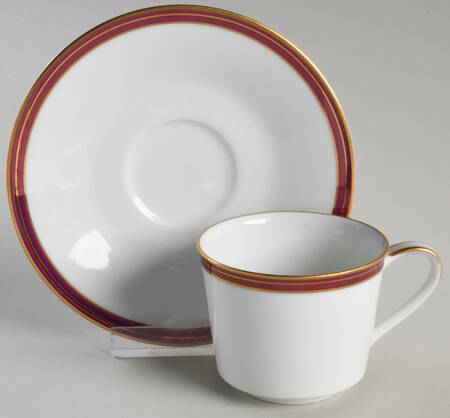 Royale Claret Flat Demitasse Cup & Saucer Set