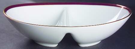Royale Claret 10" Oval Divided Vegetable Bowl