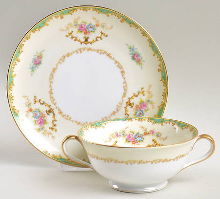 Rodena Footed Cream Soup Bowl & Saucer Set