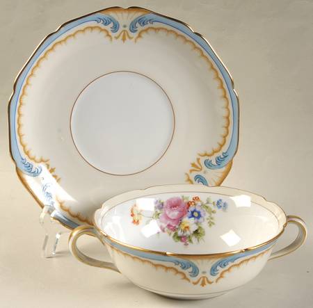 Rose Dream Footed Cream Soup Bowl & Saucer Set