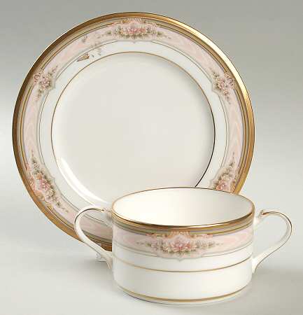 Romanticize Cream Soup Bowl & Bread Plate/Saucer Set