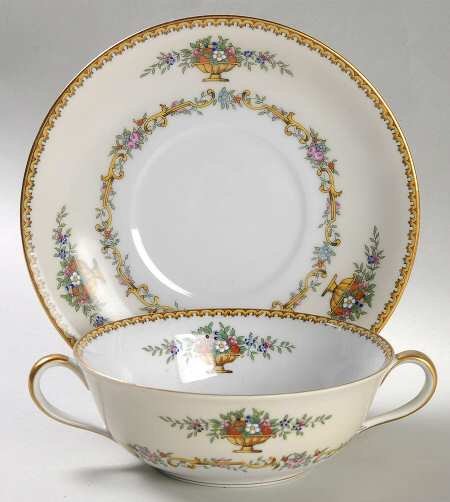 Romola Flat Cream Soup Bowl & Saucer Set