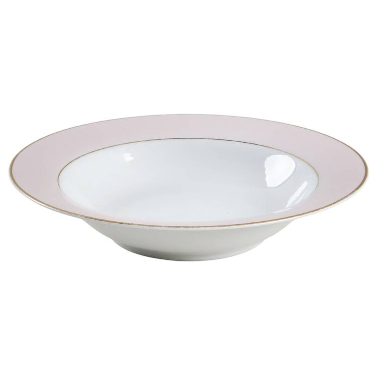 Royal Pink Rim Soup Bowl
