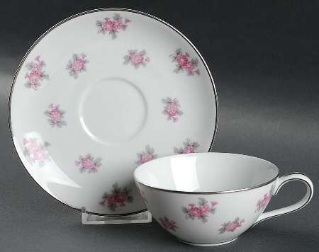Rose Palace Flat Cup & Saucer Set