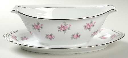 Rose Palace Gravy Boat with Attached Underplate