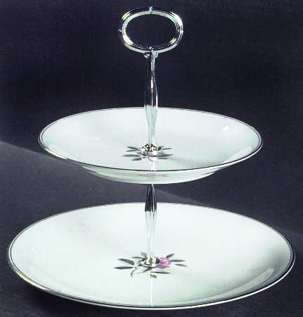 Rosales 6 5/8"-10"  2 Tiered Serving Tray (Dp, Sp) HC