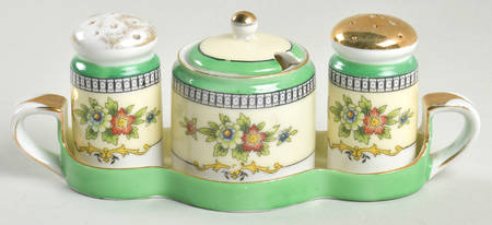 Roseara 5 Pc Condiment Set (Salt/Pepper, Mustard, Tray)