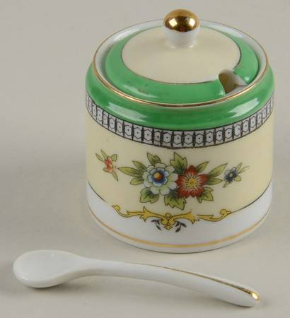 Roseara Condiment Mustard w/Lid & Spoon