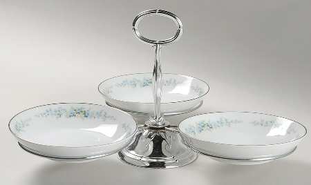 Roseberry 7" x 12" 3-Part Relish & Metal Stand (FR) HC