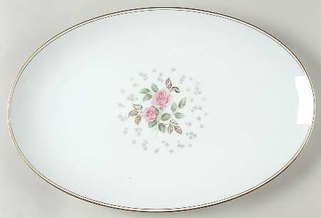 Rosebud 16" Oval Serving Platter