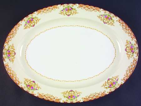 Rosebud 16" Oval Serving Platter