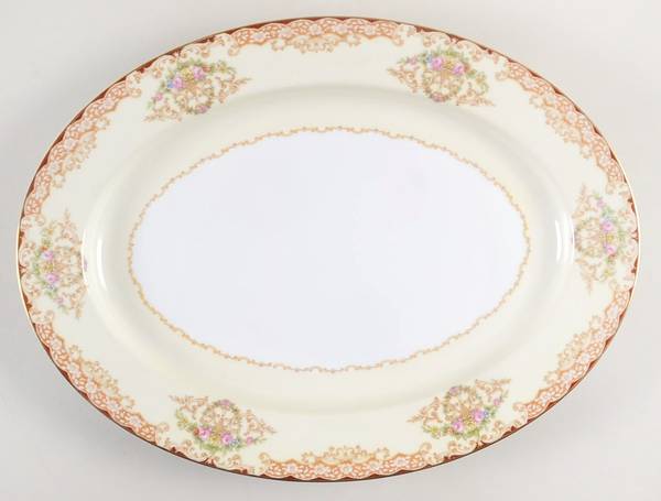 Rosebud 13" Oval Serving Platter