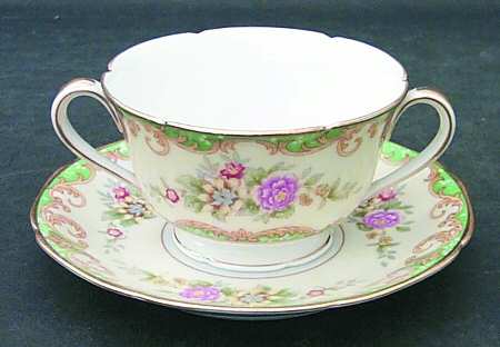 Roseglow Footed Bouillon Cup & Saucer