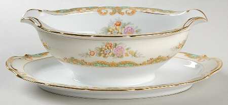Roseglow Gravy Boat with Attached Underplate