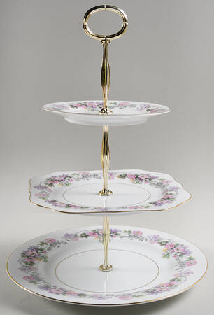 Roselane 13 7/8"-14 1/4" 3-Tiered Serving Tray(DP,SP,BB) HC