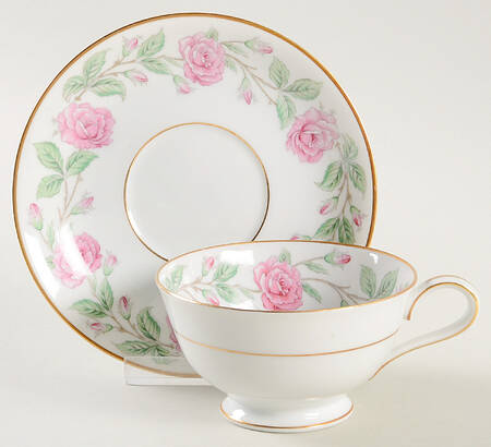 Roselle Footed Cup & Saucer Set