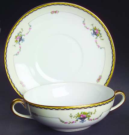 Rosemary Flat Cream Soup Bowl & Saucer Set