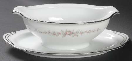 Rosepoint Gravy Boat with Attached Underplate by Noritake