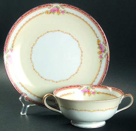 Rosina Footed Cream Soup Bowl & Saucer Set