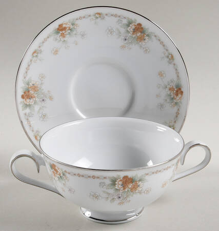 Roundelay Footed Cream Soup Bowl & Saucer Set